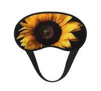 Sleep Mask for Side Sleeper Silk Sleeping Eye Masks with Elastic Strap Super Soft Eye Sleep Shade Cover Sunflower on Black Background Blackout Night Blindfold for Women Men Travel