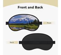 Sleep Mask for Side Sleeper Silk Sleeping Eye Masks with Elastic Strap Super Soft Eye Sleep Shade Cover Grand Teton National Park Blackout Night Blindfold for Women Men Travel