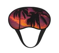 Sleep Mask for Side Sleeper Silk Sleeping Eye Masks with Elastic Strap Super Soft Eye Sleep Shade Cover Palm Tree Sunset Blackout Night Blindfold for Women Men Travel