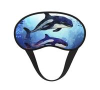Sleep Mask for Side Sleeper Silk Sleeping Eye Masks with Elastic Strap Super Soft Eye Sleep Shade Cover Orca Killer Whale Blackout Night Blindfold for Women Men Travel