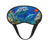 Sleep Mask for Side Sleeper Silk Sleeping Eye Masks with Elastic Strap Super Soft Eye Sleep Shade Cover Seabed Coral Fish Dolphins Blackout Night Blindfold for Women Men Travel