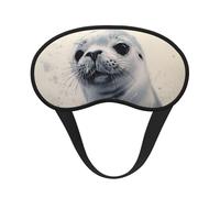 Sleep Mask for Side Sleeper Silk Sleeping Eye Masks with Elastic Strap Super Soft Eye Sleep Shade Cover Harp Seal Painting Blackout Night Blindfold for Women Men Travel