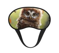 Sleep Mask for Side Sleeper Silk Sleeping Eye Masks with Elastic Strap Super Soft Eye Sleep Shade Cover Real Cute Owls Blackout Night Blindfold for Women Men Travel