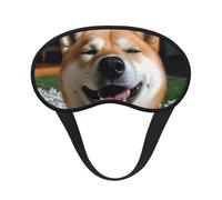 Sleep Mask for Side Sleeper Silk Sleeping Eye Masks with Elastic Strap Super Soft Eye Sleep Shade Cover Shiba Inu Smile Tongue Out Blackout Night Blindfold for Women Men Travel