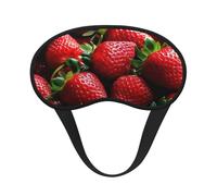 Sleep Mask for Side Sleeper Silk Sleeping Eye Masks with Elastic Strap Super Soft Eye Sleep Shade Cover Fresh Strawberries Blackout Night Blindfold for Women Men Travel