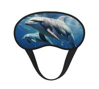 Sleep Mask for Side Sleeper Silk Sleeping Eye Masks with Elastic Strap Super Soft Eye Sleep Shade Cover Cute Dolphins Blackout Night Blindfold for Women Men Travel