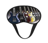 Sleep Mask for Side Sleeper Silk Sleeping Eye Masks with Elastic Strap Super Soft Eye Sleep Shade Cover Electric Guitar Blackout Night Blindfold for Women Men Travel