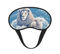 Sleep Mask for Side Sleeper Silk Sleeping Eye Masks with Elastic Strap Super Soft Eye Sleep Shade Cover Lamb with A Lion On The Clouds Blackout Night Blindfold for Women Men Travel