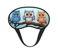 Sleep Mask for Side Sleeper Silk Sleeping Eye Masks with Elastic Strap Super Soft Eye Sleep Shade Cover Owls on a Branch Blackout Night Blindfold for Women Men Travel