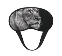 Sleep Mask for Side Sleeper Silk Sleeping Eye Masks with Elastic Strap Super Soft Eye Sleep Shade Cover Gray Lion Blackout Night Blindfold for Women Men Travel