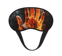 Sleep Mask for Side Sleeper Silk Sleeping Eye Masks with Elastic Strap Super Soft Eye Sleep Shade Cover Fire Flame Hand Blackout Night Blindfold for Women Men Travel
