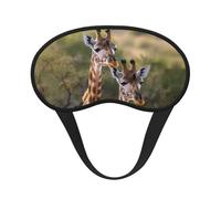 Sleep Mask for Side Sleeper Silk Sleeping Eye Masks with Elastic Strap Super Soft Eye Sleep Shade Cover Two Giraffes Blackout Night Blindfold for Women Men Travel