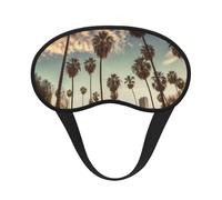 Sleep Mask for Side Sleeper Silk Sleeping Eye Masks with Elastic Strap Super Soft Eye Sleep Shade Cover Los Angeles Palm Trees Blackout Night Blindfold for Women Men Travel