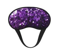Sleep Mask for Side Sleeper Silk Sleeping Eye Masks with Elastic Strap Super Soft Eye Sleep Shade Cover Beautiful Purple Glitter Blackout Night Blindfold for Women Men Travel