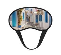 Sleep Mask for Side Sleeper Silk Sleeping Eye Masks with Elastic Strap Super Soft Eye Sleep Shade Cover Greece Street Blackout Night Blindfold for Women Men Travel