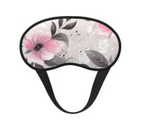 Sleep Mask for Side Sleeper Silk Sleeping Eye Masks with Elastic Strap Super Soft Eye Sleep Shade Cover Flowers and Leaves on Gray Blackout Night Blindfold for Women Men Travel