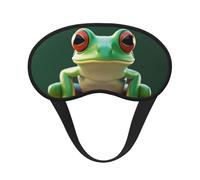 Sleep Mask for Side Sleeper Silk Sleeping Eye Masks with Elastic Strap Super Soft Eye Sleep Shade Cover Green Funny Frog Blackout Night Blindfold for Women Men Travel