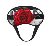 Sleep Mask for Side Sleeper Silk Sleeping Eye Masks with Elastic Strap Super Soft Eye Sleep Shade Cover Black White Stripes Red Rose Flowers Blackout Night Blindfold for Women Men Travel