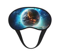 Sleep Mask for Side Sleeper Silk Sleeping Eye Masks with Elastic Strap Super Soft Eye Sleep Shade Cover Blue Earth in The Space Blackout Night Blindfold for Women Men Travel