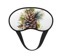 Sleep Mask for Side Sleeper Silk Sleeping Eye Masks with Elastic Strap Super Soft Eye Sleep Shade Cover Watercolor Pine Cone Blackout Night Blindfold for Women Men Travel
