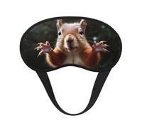 Sleep Mask for Side Sleeper Silk Sleeping Eye Masks with Elastic Strap Super Soft Eye Sleep Shade Cover Squirrel Funny Animal Blackout Night Blindfold for Women Men Travel