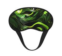 Sleep Mask for Side Sleeper Silk Sleeping Eye Masks with Elastic Strap Super Soft Eye Sleep Shade Cover Abstract Green Snake Blackout Night Blindfold for Women Men Travel