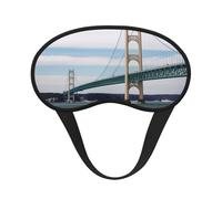 Sleep Mask for Side Sleeper Silk Sleeping Eye Masks with Elastic Strap Super Soft Eye Sleep Shade Cover Mackinac Suspension Bridge Blackout Night Blindfold for Women Men Travel