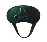 Sleep Mask for Side Sleeper Silk Sleeping Eye Masks with Elastic Strap Super Soft Eye Sleep Shade Cover Green Wolf Blackout Night Blindfold for Women Men Travel