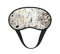 Sleep Mask for Side Sleeper Silk Sleeping Eye Masks with Elastic Strap Super Soft Eye Sleep Shade Cover Music Notes Print Blackout Night Blindfold for Women Men Travel
