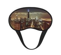 Sleep Mask for Side Sleeper Silk Sleeping Eye Masks with Elastic Strap Super Soft Eye Sleep Shade Cover Chicago City Blackout Night Blindfold for Women Men Travel