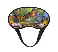 Sleep Mask for Side Sleeper Silk Sleeping Eye Masks with Elastic Strap Super Soft Eye Sleep Shade Cover Group of Butterflies Blackout Night Blindfold for Women Men Travel