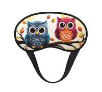 Sleep Mask for Side Sleeper Silk Sleeping Eye Masks with Elastic Strap Super Soft Eye Sleep Shade Cover Owls on Tree Branches Blackout Night Blindfold for Women Men Travel