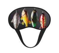 Sleep Mask for Side Sleeper Silk Sleeping Eye Masks with Elastic Strap Super Soft Eye Sleep Shade Cover Various Type of Fishing Baits Blackout Night Blindfold for Women Men Travel