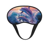 Sleep Mask for Side Sleeper Silk Sleeping Eye Masks with Elastic Strap Super Soft Eye Sleep Shade Cover Dolphins Art Blackout Night Blindfold for Women Men Travel