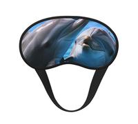 Sleep Mask for Side Sleeper Silk Sleeping Eye Masks with Elastic Strap Super Soft Eye Sleep Shade Cover Two Dolphins in The Water Blackout Night Blindfold for Women Men Travel
