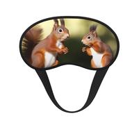 Sleep Mask for Side Sleeper Silk Sleeping Eye Masks with Elastic Strap Super Soft Eye Sleep Shade Cover Cute Squirrels Blackout Night Blindfold for Women Men Travel