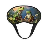 Sleep Mask for Side Sleeper Silk Sleeping Eye Masks with Elastic Strap Super Soft Eye Sleep Shade Cover Many Frogs Sing on The Branches Blackout Night Blindfold for Women Men Travel