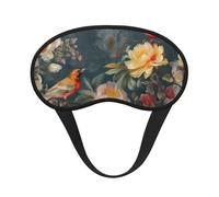 Sleep Mask for Side Sleeper Silk Sleeping Eye Masks with Elastic Strap Super Soft Eye Sleep Shade Cover Flowers Birds Blackout Night Blindfold for Women Men Travel