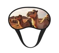 Sleep Mask for Side Sleeper Silk Sleeping Eye Masks with Elastic Strap Super Soft Eye Sleep Shade Cover Camels Rest Desert Blackout Night Blindfold for Women Men Travel