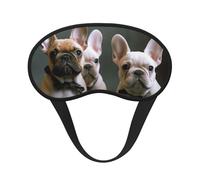 Sleep Mask for Side Sleeper Silk Sleeping Eye Masks with Elastic Strap Super Soft Eye Sleep Shade Cover French Bulldog Puppies Blackout Night Blindfold for Women Men Travel