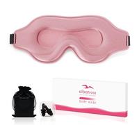 Sleep Mask for Side Sleeper, Upgraded 3D Contoured Cup Eye mask Blindfold for Man Women, Block Out Light, Eye mask with Adjustable Strap, Breathable & Soft for Sleeping, Yoga, Traveling (Pink)