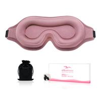 Sleep Mask for Side Sleeper, Upgraded 3D Contoured Cup Eye mask Blindfold for Man Women, Block Out Light, Eye mask with Adjustable Strap, Breathable & Soft for Sleeping, Yoga, Traveling (Pink)
