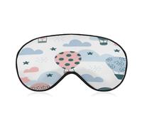 Sleep Mask for Sleeping,Hot AiR Balloon White Clouds Filled with Premium Mulberry Silk,Softest & Breathable Silk Eye Sleeping Mask