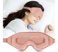 Sleep Mask for Women Men 3D Contoured Cup No Pressure Eye Mask for Sleeping Adjustable Soft Night Blindfold Eye Cover (Pink)