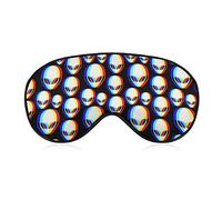 Sleep Mask for Women Men Compatible with Cool Trippy Aliens Pattern Eye Mask Sleep Adjustable for Light Blocking Blindfold Sleeping Mask for Home Flight Shift Work