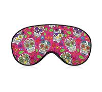 Sleep Mask for Women Men Compatible with Day Dead Mexican Sugar Skull Eye Mask Sleep Adjustable for Light Blocking Blindfold Sleeping Mask for Home Flight Shift Work