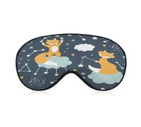 Sleep Mask Fox BAiyun for Light Blocking,Eye Mask for Women Men Side Sleeper,Puffiness Dry Eyes Headache,Adjustable Strap