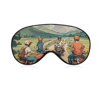 Sleep Mask Friend Riding A Motorcycle Sleep Eye Mask with Adjustable Strap Blindfold Travel Eye Shade Cover Eyemask Eye Cover Soft Eyeshade Patches for Sleeping Yoga