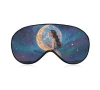 Sleep Mask Friendship Under The Giant Moon Sleep Eye Mask with Adjustable Strap Blindfold Travel Eye Shade Cover Eyemask Eye Cover Soft Eyeshade Patches for Sleeping Yoga