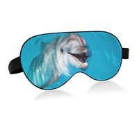 Sleep Mask Happy Dolphin Night Eye Shade Cover Soft Comfort Blindfold Blockout Light Adjustable Strap for Men Women